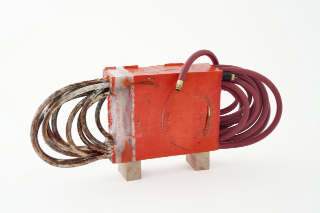 The Imperfective_2013_42L x 7W x 18H_garden hoses, urethane resin